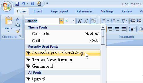 fontSelector