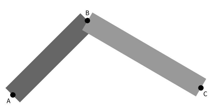 Two rectangles connecting three points Two rectangles connecting three points
