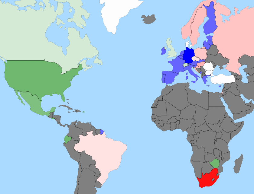 Coloured countries