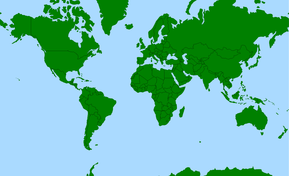 World map of countries